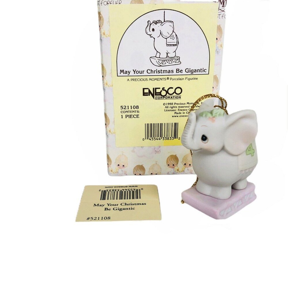 Precious Moments Xmas Train Ornament Elephant Age 4 May Your Xmas Be Gigantic